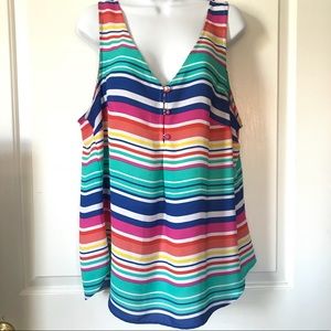 Torrid Rainbow Striped Tank Top sz 0